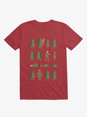 Bigfoot Forest Red T-Shirt