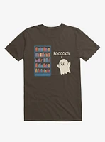 Booooks! Ghost Book Library Lover Brown T-Shirt