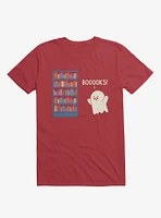 Booooks! Ghost Book Library Lover Red T-Shirt