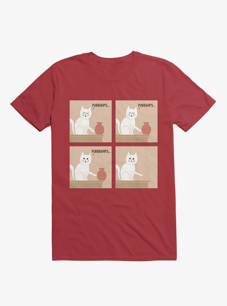 Purrhaps... Mischievous Cat Red T-Shirt