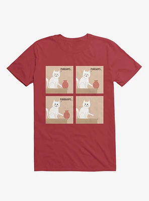 Purrhaps... Mischievous Cat Red T-Shirt