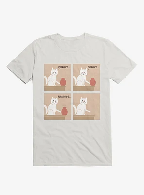 Purrhaps... Mischievous Cat White T-Shirt