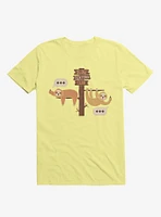 Sloths Slow Texters Club Corn Silk Yellow T-Shirt