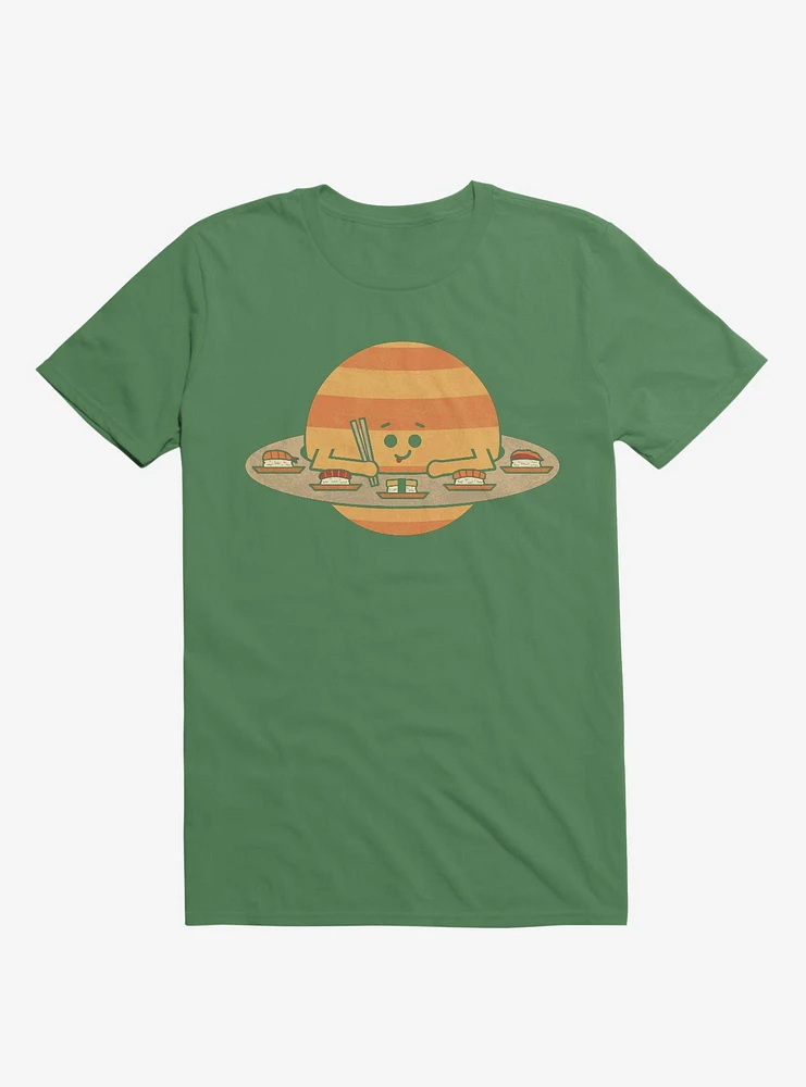 Saturn Eating Sushi Irish Green T-Shirt