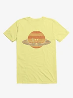 Saturn Eating Sushi Corn Silk Yellow T-Shirt