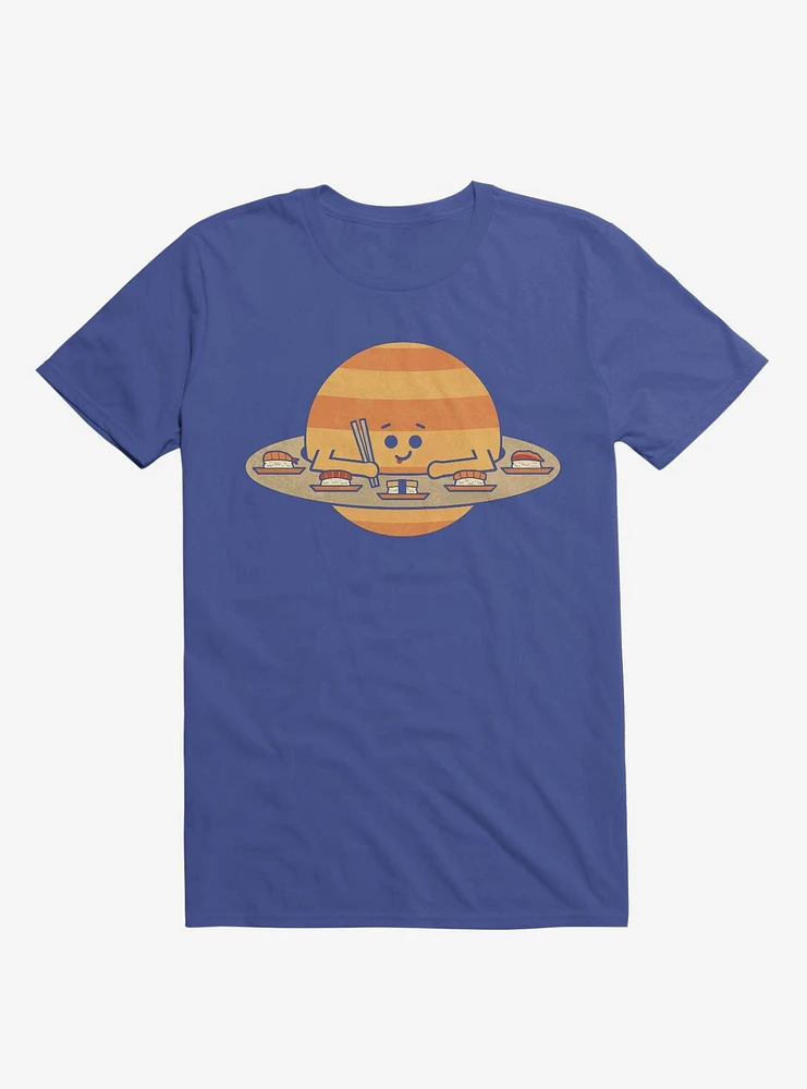 Saturn Eating Sushi Royal Blue T-Shirt