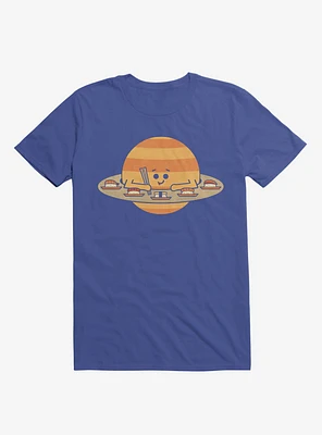 Saturn Eating Sushi Royal Blue T-Shirt