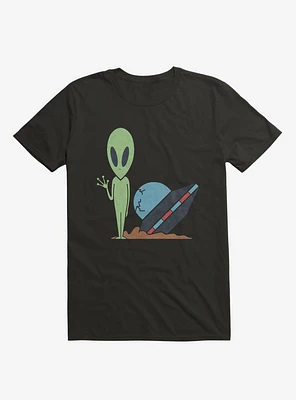 Alien UFO Crash Black T-Shirt