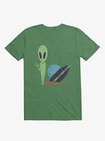 Alien UFO Crash Irish Green T-Shirt