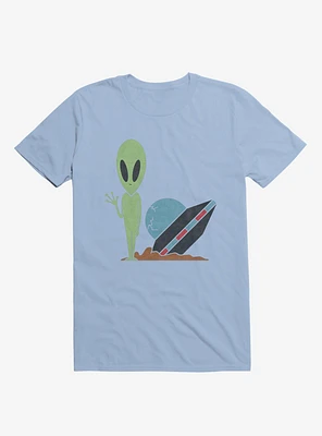 Alien UFO Crash Light Blue T-Shirt