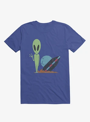 Alien UFO Crash Royal Blue T-Shirt