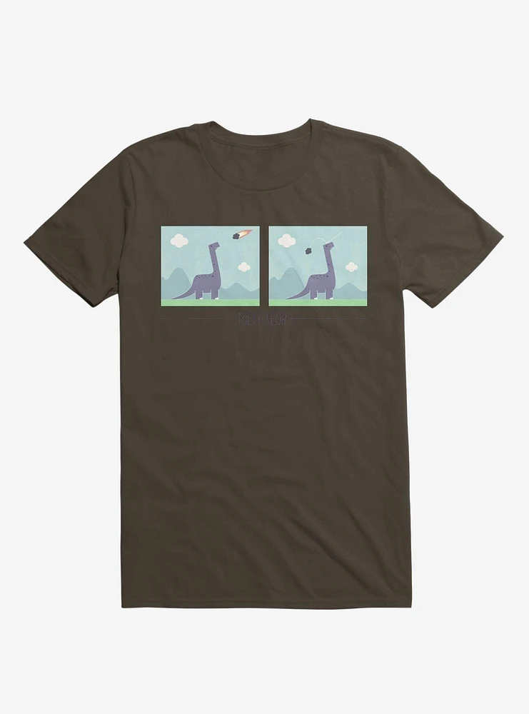 Dinosaur Meh-Teor Brown T-Shirt