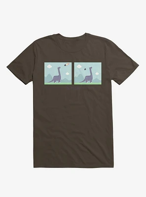 Dinosaur Meh-Teor Brown T-Shirt