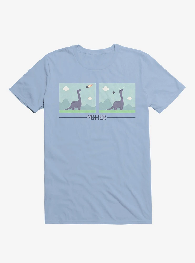 Dinosaur Meh-Teor Light Blue T-Shirt