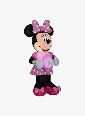Disney Minnie Mouse Easter Minnie Mouse In Pink Polka Dot Dress With Egg Airblown