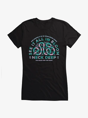Neck Deep Bloom Snake Girls T-Shirt