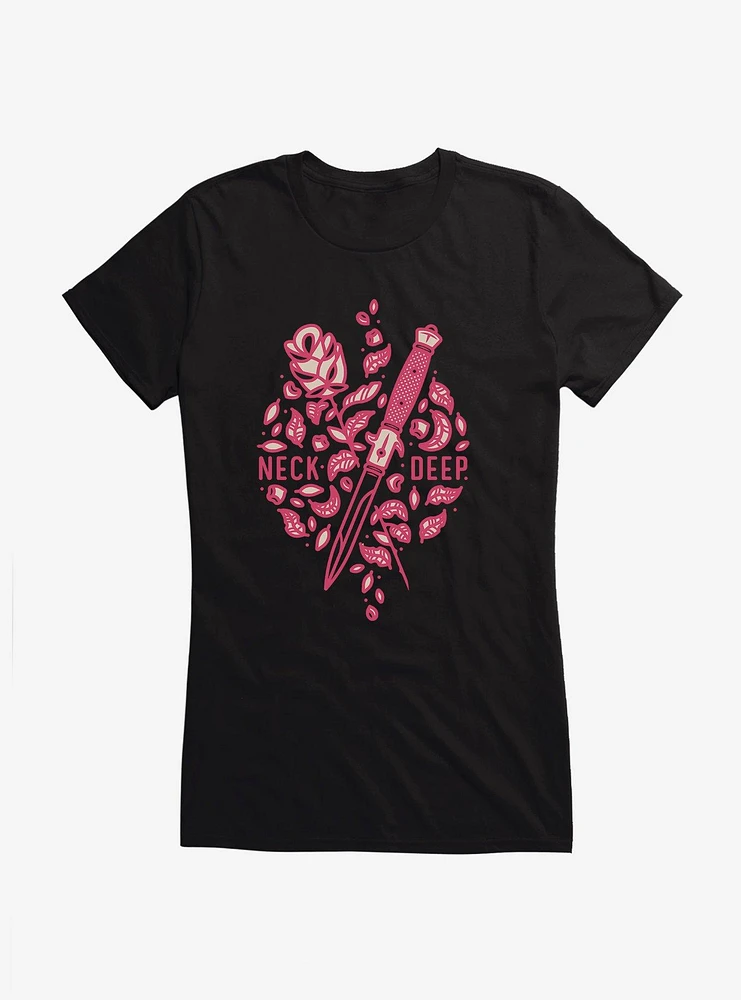 Neck Deep Rose And Dagger Girls T-Shirt