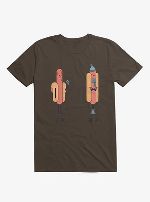Opposites Hot Dog Cold Brown T-Shirt