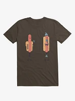 Opposites Hot Dog Cold Brown T-Shirt