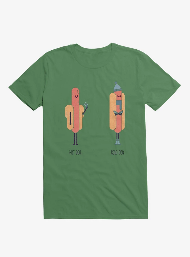 Opposites Hot Dog Cold Irish Green T-Shirt