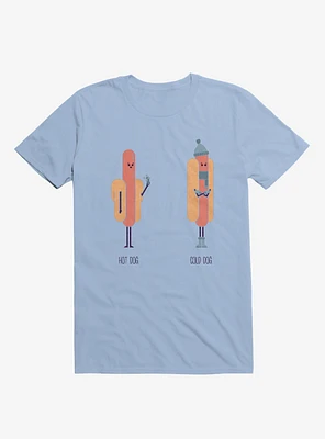 Opposites Hot Dog Cold Light Blue T-Shirt