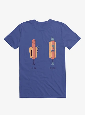Opposites Hot Dog Cold Royal Blue T-Shirt