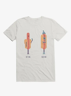 Opposites Hot Dog Cold White T-Shirt