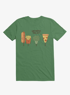 Broccoli Junk Food Party Crasher Irish Green T-Shirt