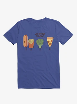 Broccoli Junk Food Party Crasher Royal Blue T-Shirt