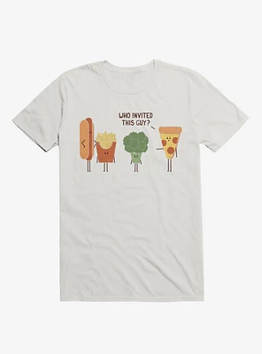 Broccoli Junk Food Party Crasher White T-Shirt