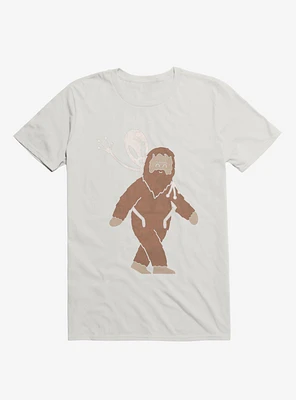 Alien And Sasquatch Piggyback White T-Shirt