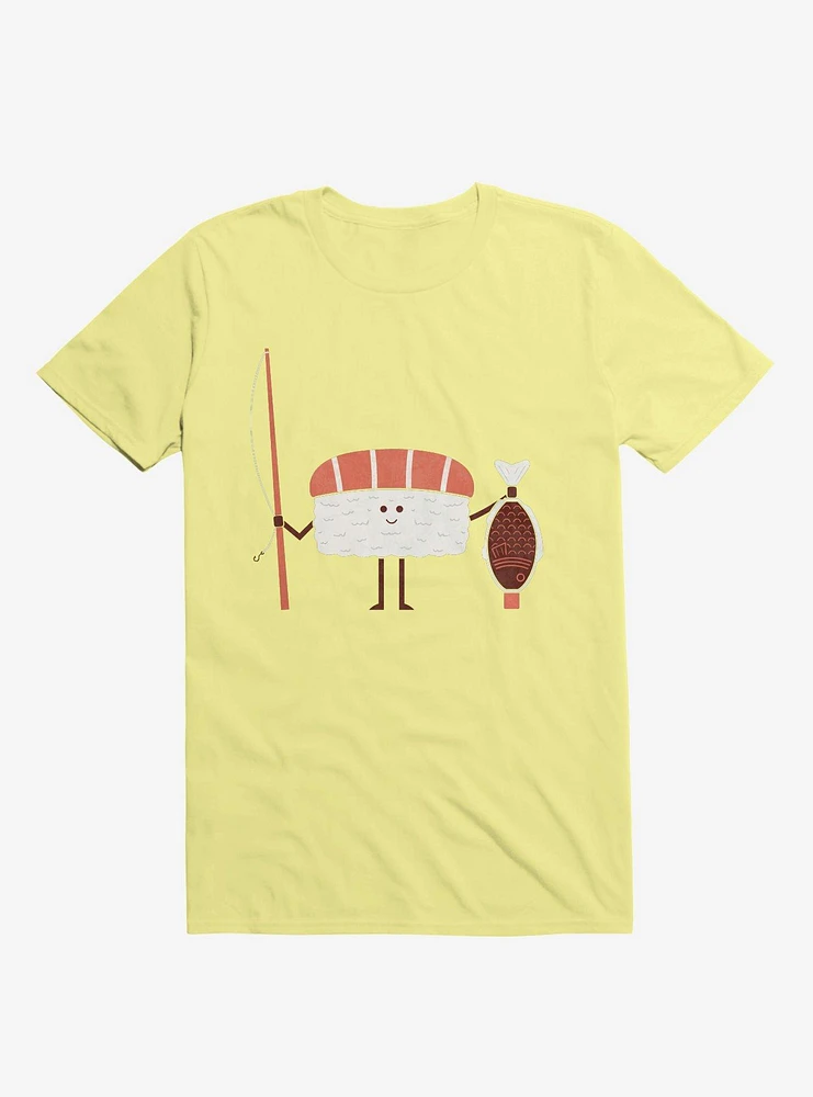 Sushi Catch Of The Day Corn Silk Yellow T-Shirt