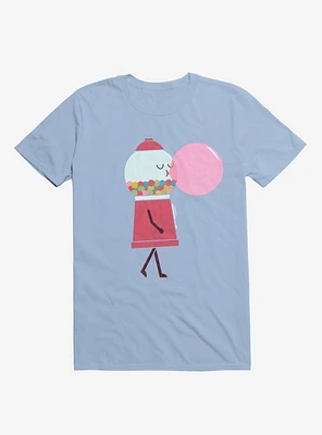 Bubblegum Blowing A Bubble Light Blue T-Shirt