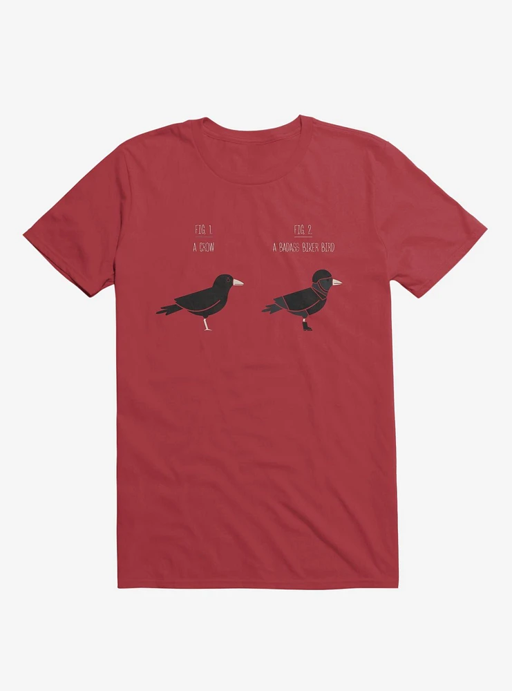 Know Your Birds A Crow Or Biker Bird Red T-Shirt