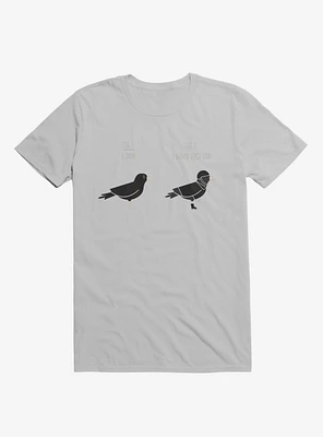 Know Your Birds A Crow Or Biker Bird Ice Grey T-Shirt