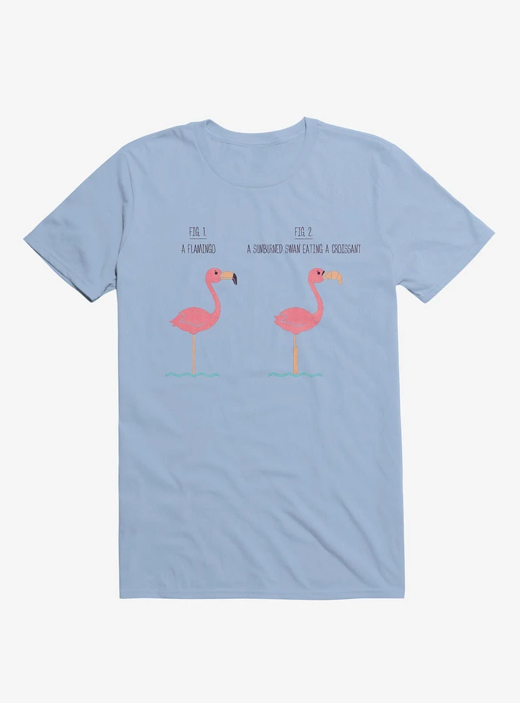 Know Your Birds A Flamingo Or Sunburned Swan Light Blue T-Shirt