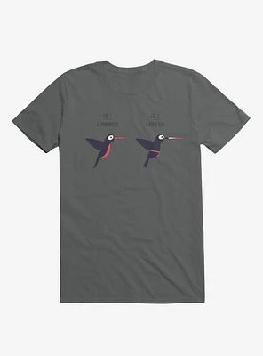 Know Your Birds A Hummingbird Or Ninja Bird Charcoal Grey T-Shirt