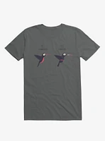 Know Your Birds A Hummingbird Or Ninja Bird Charcoal Grey T-Shirt