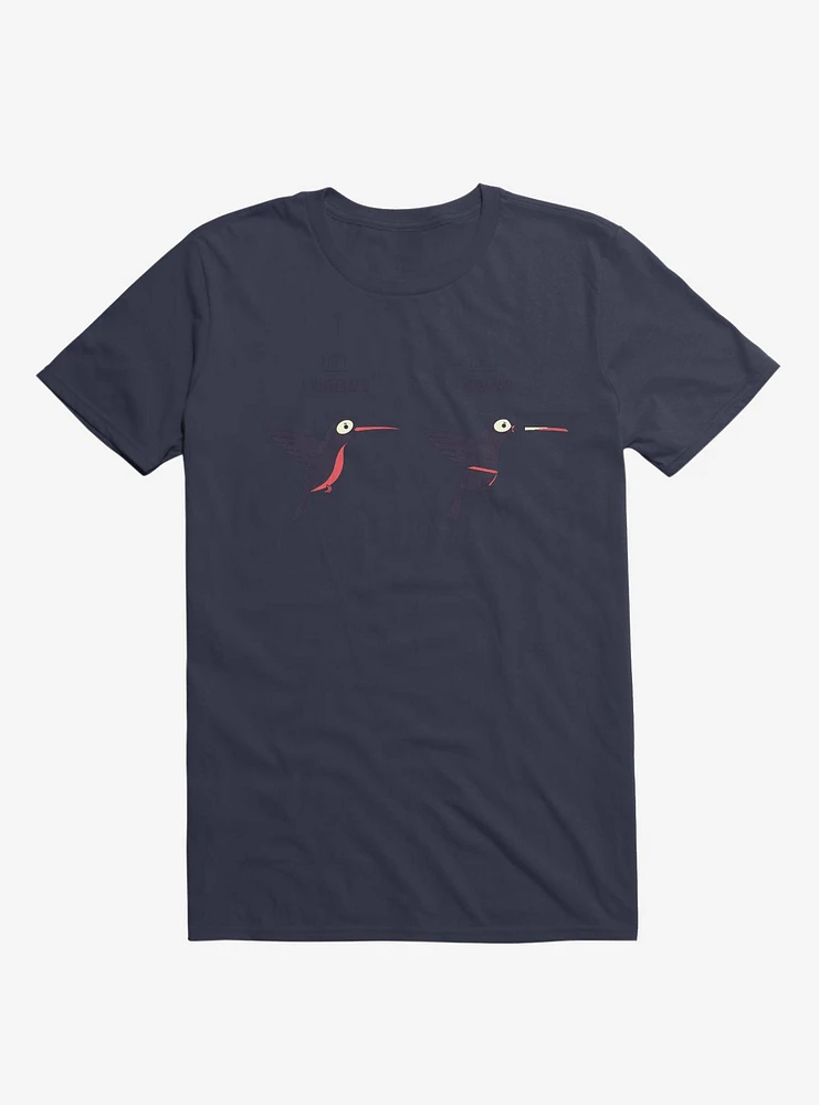 Know Your Birds A Hummingbird Or Ninja Bird Navy Blue T-Shirt