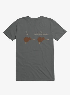 Know Your Birds A Kiwi Or Bird Roasting Marshmallow Charcoal Grey T-Shirt