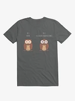 Know Your Birds An Owl Or Donut Eye Bird Charcoal Grey T-Shirt