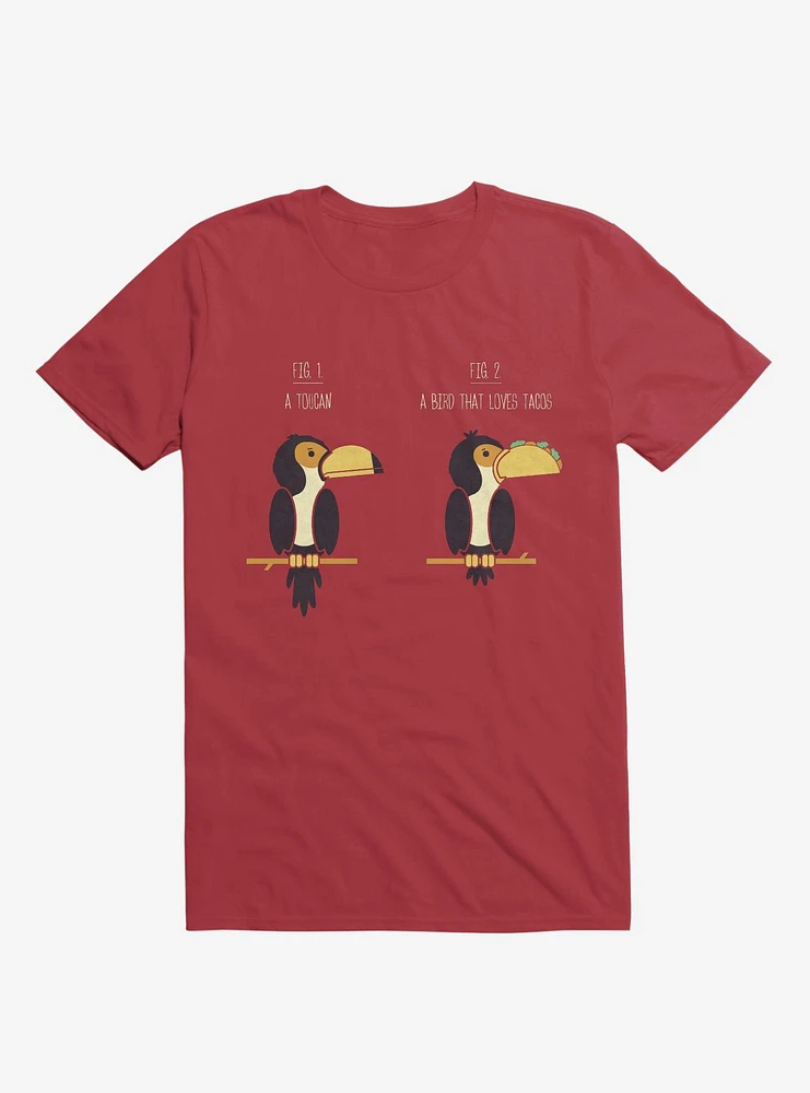 Know Your Birds A Toucan Or Bird With Taco Red T-Shirt