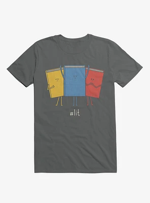 #Lit Books Charcoal Grey T-Shirt