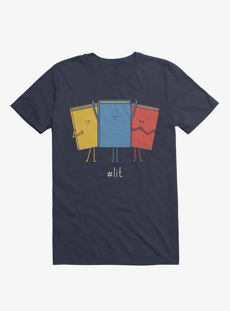 #Lit Books Navy Blue T-Shirt