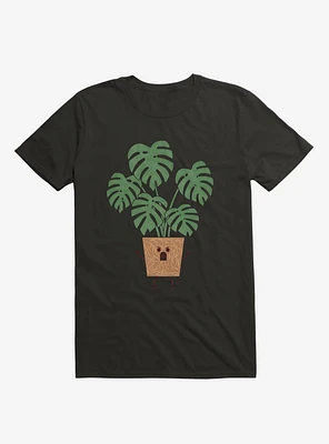 Monstera House Plant Black T-Shirt