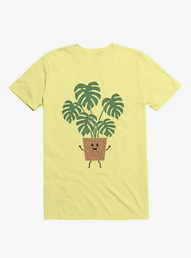 Monstera House Plant Corn Silk Yellow T-Shirt