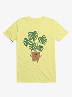 Monstera House Plant Corn Silk Yellow T-Shirt