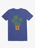 Monstera House Plant Royal Blue T-Shirt