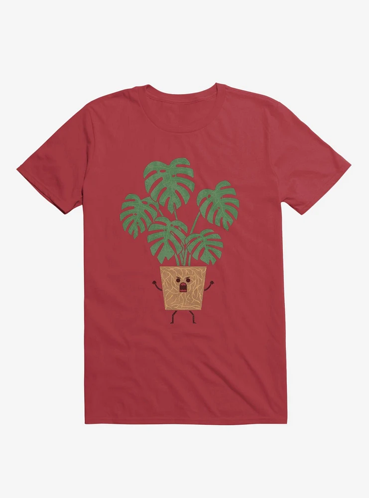 Monstera House Plant Red T-Shirt