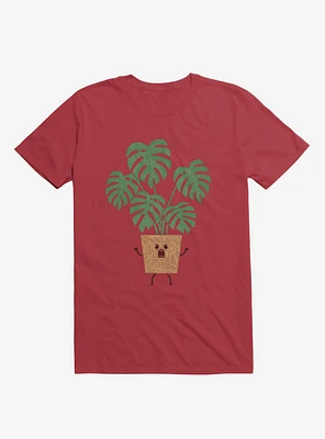Monstera House Plant Red T-Shirt